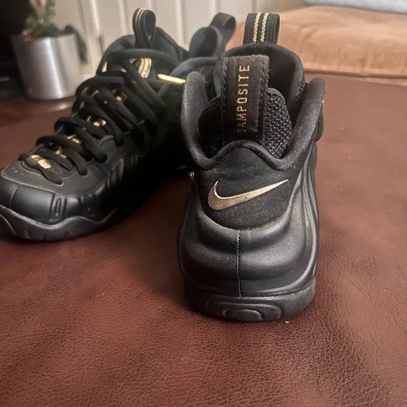 Nike Foamposite Sneakers in Black and Gold - Picture 3 of 5